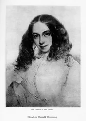 Elizabeth Barrett Browning, poeta inglesa de la era victoriana, mediados del siglo XIX