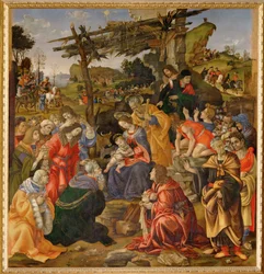 Adoración de los Reyes Magos (pintura sobre lienzo)