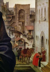 Retablo Nerli, detalle de la puerta de San Frediano en Florencia (detalle)