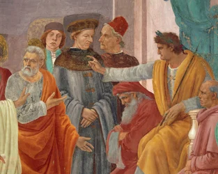 San Pedro confronta a Simón el Mago ante Nerón (detalle)