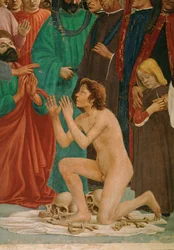 San Pedro resucita al hijo del prefecto Teófilo, su carcelero (pintura mural)