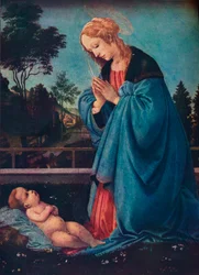 La Madonna adorando al Niño Jesús, siglo XV, 1910