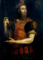 Retrato de Wamba, rey visigodo de Hispania (reinado de 672 a 680)