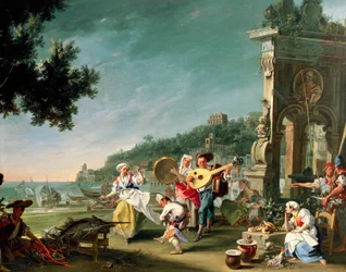 Tarantella en Margellina, ca 1750, por Filippo Falciatore