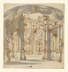El patio de un palacio: Proyecto para un escenario