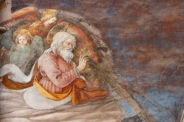 Dios y dos ángeles, detalle de la Coronación de María