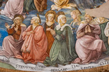 Santos, detalle de la Coronación de la Virgen