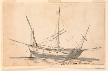 Dibujo, Un velero, ca. 1780