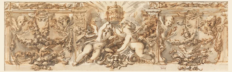 Dibujo, Decoración de un friso, hacia 1770
