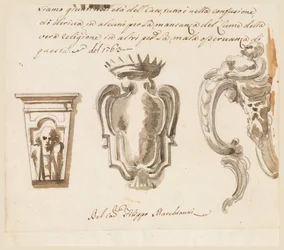 Dibujo, Diseño para una consola y un escudo, 1763