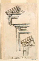 Dibujo, Tres cajones para ventanas o puertas, ca. 1770