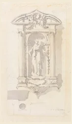 Nicho con una Estatua de una Santa Femenina
