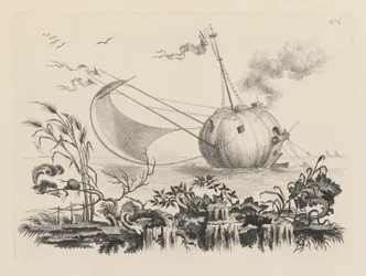 Calabaza utilizada como barco de pesca