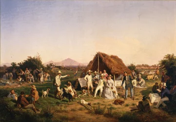 Italiano: La familia real de Nápoles a la caza