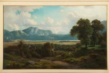 Paisaje arcaico (óleo sobre tabla)