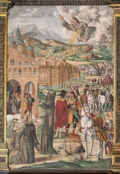 La Santa se aparece al beato Luca Belludi prediciendo la liberación de Padua, Escuela de la Santa