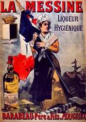 Anuncio de La Messine Liqueur Hygienique (litografía en color)