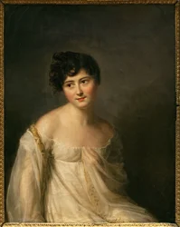 Retrato de Juliette Recamier (1777-1849) dit Madame Recamier. Pintura de Firmin Massot (1766-1849), circa 1807. Arte francés
