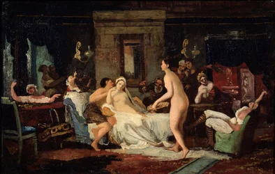 Fiesta de víspera de boda en un baño, 1885
