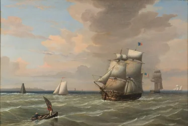 Barcos saliendo del puerto de Boston, 1847