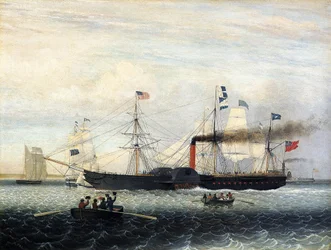 La Britannia Entrando al Puerto de Boston, 1848