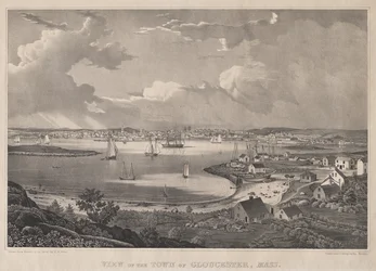 Vista de la ciudad de Gloucester, Mass.