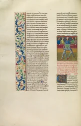 Un torneo en Burdeos, c.1480-83 (temple y oro sobre pergamino)