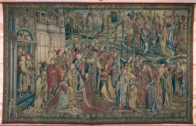 Betsabé ordenada al palacio, Tapiz de David y Betsabé, c.1510-15
