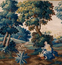 Tapiz flamenco. Fin del siglo XVII. Propiedad de la iglesia Sint-Walburgakerk Oudenaarde (Dekenij van de Sint-Walburga).