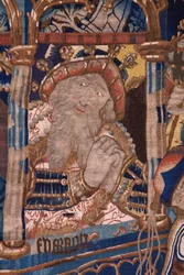Tapiz flamenco. Pasando el Mar Rojo (Paso del Mar Rojo). Ca 1490. Detalle.
