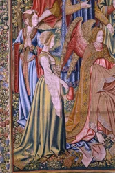 Tapiz flamenco. Serie La Historia de San Juan Bautista: El Bautismo de Cristo (Het doopsel van Christus). Taller de Bruselas. 1515-1520.