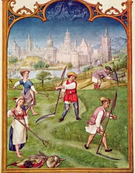 El mes de junio: Siega, del Breviarium Grimani, c.1515