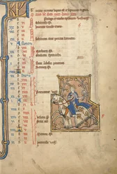 MS 14 f.5, Mayo: Cetrería, c.1250