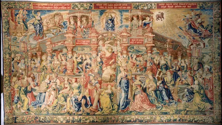 Tapiz que representa la llegada de Prudencia a la Corte de la Divina Sabiduría, procedente de Bruselas
