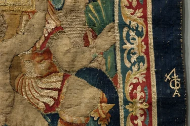 Tapiz que muestra las conquistas del rey Alfonso V de Portugal, Tournai. (detalle)
