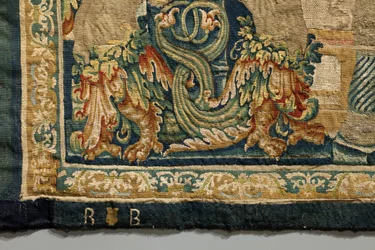 Tapiz que muestra las conquistas del rey Alfonso V de Portugal, Tournai. (detalle)
