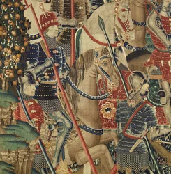 Tapiz que muestra las conquistas del rey Alfonso V de Portugal, Tournai. (detalle)