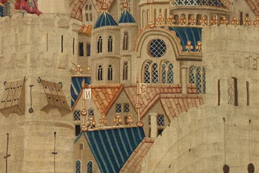 Tapiz que muestra las Conquistas del rey Alfonso V de Portugal (Conquistas de Alfonso V de Portugal), Tournai. (detalle)