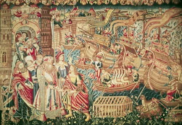 La llegada de Vasco da Gama (hacia 1469-1524) a Calcuta, 20 de mayo de 1498
