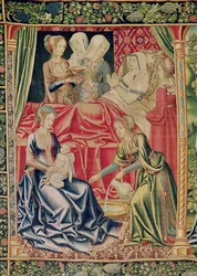 El Nacimiento de la Virgen, Taller de Bruselas, c.1510