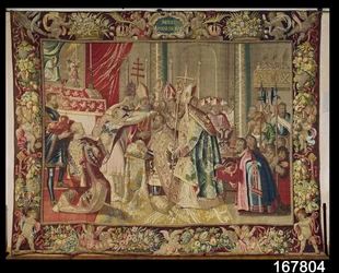 La coronación de Carlos V (1500-58), de El tapiz de Carlos V, hacia 1630-40