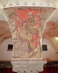 La burla de Cristo, mural de la cripta