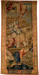 Los portugueses en India - Tapiz flamenco de Tournai del primer cuarto del siglo XVI - Museo de la Marina de Lisboa (Portugal)