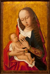 La Virgen y el Niño - Pintura de un maestro flamenco, óleo sobre madera, ca. 1475-1500 - Museo de Artes Antiguas de Lisboa (Portugal)