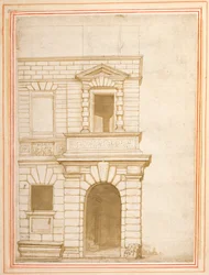 La fachada de la casa de Giulio Romano en Roma