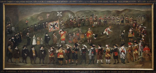 Los miembros de la mermelada de San Barbe de Dunkerque en 1633. Pintura flamenca anónima, óleo sobre lienzo