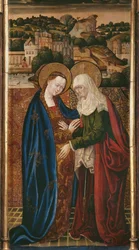 Tríptico, Visitación, panel central
