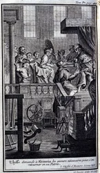 Ulises pide a Alcínoo la ayuda necesaria para regresar a su patria. Ilustración para el libro VII de la Odisea de Homero, en la Odisea, publicada en Ámsterdam en 1731, Colección privada Milán