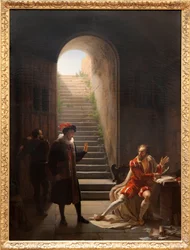 La Copa en prisión visitada por Montaigne, c.1822 (óleo sobre lienzo)