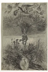 Holandés: Dibujo final para el frontispicio Les Epaves de Charles Baudelaire